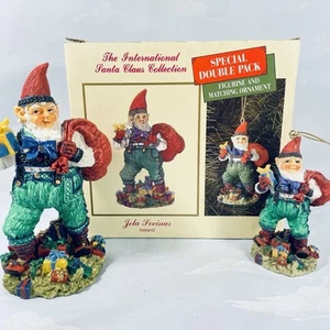 International Santa Collection ICELAND Nola Sveinar Figurine & Ornament 2 Pc - Picture 1 of 10