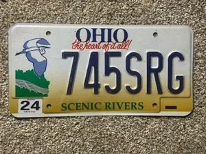 Anfang der 2000er Jahre OHIO Spezial Nummernschild ** SCENIC RIVERS * Fluss / Blaureiher - Bild 1 von 2