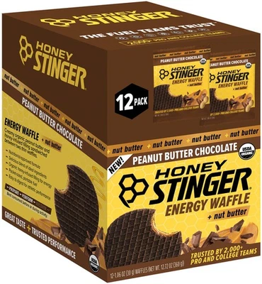 Gofres de chocolate con mantequilla de maní orgánicos Honey Stinger - orgánicos del USDA, kosher, Foto 1 de 4