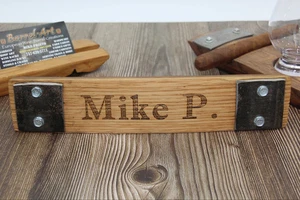 Namensschild mit Gravur Bourbonfass - personalisierte Schreibtischtafel - Bild 1 von 5