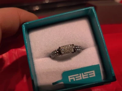 Anillo EFFY 18kt/Plata Esterlina/Pavé Diamantes Talla 7, Nuevo con Etiquetas en la Caja Original. Foto 1 de 4