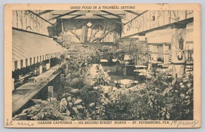 Postcard Garden Cafeteria St Petersburg FL Tropical Plants Interior - Picture 1 of 2