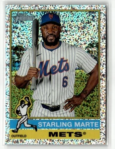 2025 Topps Heritage #417 Starling Marte Chrome Silver Sparkle Refractor - Picture 1 of 2