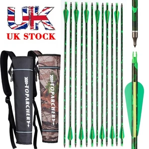 30" Carbon Arrows SP500 ID6.2mm Archery Arrow Quiver Bow Hunting Shooting Target - Picture 1 of 23