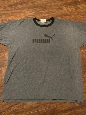 Camisa Puma Vintage Talla Grande Gris Y Negra Hecha en EE. UU. Grande Foto 1 de 4