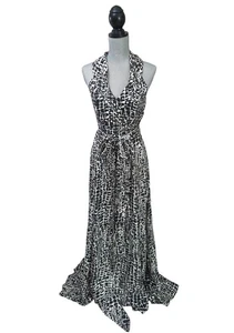 Rachel Zoe Silk Gown Dress Women 6 Animal Print Gala Cocktail Party Formal Event - Picture 1 of 10
