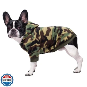 Felpa con cappuccio mimetica Bulldog francese vestiti cane con tasche per cane di piccola taglia - Foto 1 di 5