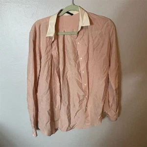 Zara Woman Studio Pink Button-Up Blouse M Long Sleeve Casual Spring - Picture 1 of 5