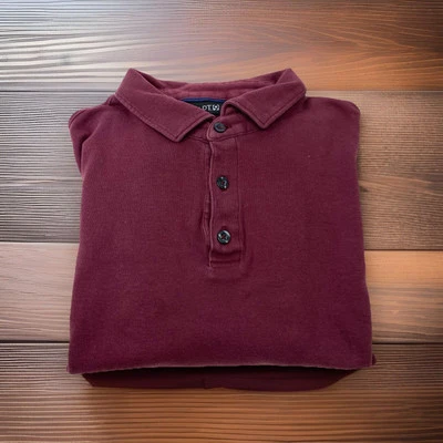 APT.9 Men’s XL Extra Large Solid Burgundy Short Sleeve Cotton  Polo Shirt - Image 1 of 4