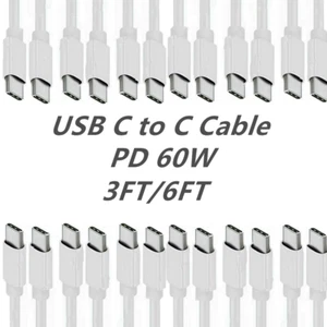 For Macbook Android Type-C Cable USB-C to USB-C Fast Charger Charging Cord 60W - Picture 1 of 12