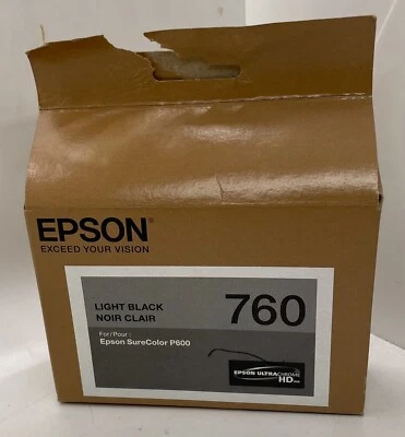 Epson 760 Light Black Ink Cartridge T760720 Genuine EXP: 02/2020 - Image 1 of 4