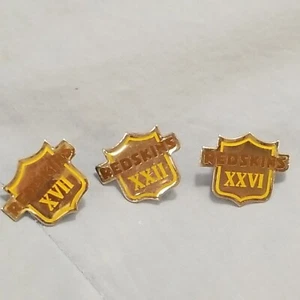 Lot of 3 Super Bowl XVII 17  XXII 22 XVI 26 WASHINGTON REDSKINS Pins Buttons  - Picture 1 of 4