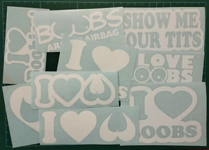 VORGESPANNTER AUFKLEBER FÜR AUTO TUNING I LOVE BOOBS PORN FUN - A206 - Bild 1 von 10