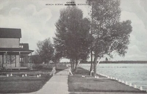Oden Michigan Beach Scene Postcard - Picture 1 of 2