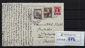 1943 Storia postale cartolina Vaticano giardini e provvisoria melozzo SP40227 - Imagen 1 de 2
