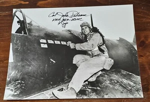 John Ruhsam signed 8x10 Hochglanz Foto USMC VMF-323 Ace 7V NC WWII - Bild 1 von 2
