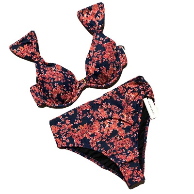 WeWoreWhat Size L 2 Piece Swimsuit Allie bikini top High Waist Emily bottom NWT - Image 1 of 4