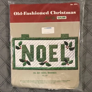 VTG Old Fashioned Christmas NOEL WALL HANGING BANNER Kit Titan 14x28" SEALED NOS - Picture 1 of 8