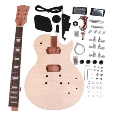 DIY electric lp guitar kits solid mahogany body neck rosewood FN standard - Image 1 of 4