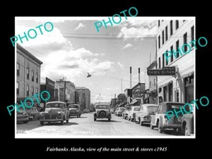 FOTO ANTIGUA TAMAÑO POSTAL DE FAIRBANKS ALASKA THE MAIN STREET & STORES c1945 - Imagen 1 de 1