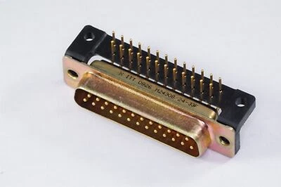 M24308/24-33F ITT Cannon D-Sub Connector Plug Through Hole RA 25 Pos DB - Image 1 of 2