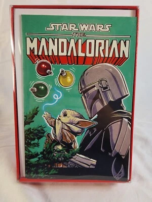 Star Wars Tarjetas de Navidad MANDALORIAN EL NIÑO 12 Pack American Greetings NUEVO Foto 1 de 4