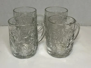 Princess House FANTASIA 4" Clear Crystal Cocoa/Coffee/Tea Mugs Cups, Set Of 4 - Picture 1 of 5
