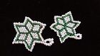 Two RARE Vintage 1987 Hand-Beaded Stars, Afghan Refugees 1.5" Diam. Mint!
