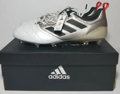 ADIDAS ACE 17.1 FG W WOMEN'S SOCCER CLEATS PLATINUM METALIC BLK RED BA8554 SZ 9 - Image 1 of 4