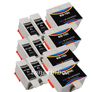 10er-Pack (6 Bk/4 Farben) #10 Tintenpatronen für Kodak 10B 10C ESP 3250 5210 5250 - Bild 1 von 1