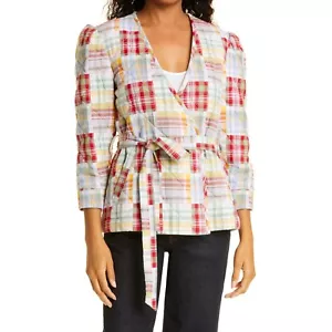 Cinq à Sept Triss gesteppte Wickeljacke aus Bio-Baumwolle in Meadow Multi NEU Small - Bild 1 von 9