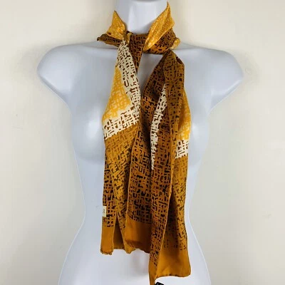 Roland Munnier Womens Rectangle Scarf Shawl Yellow Gold Lightweight Vintage - Image 1 of 4