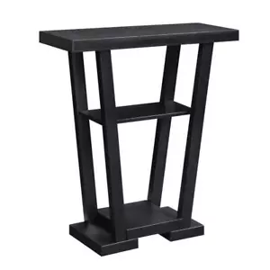 Convenience Concepts Console Table 31.5" x 34" x 11.5" Wood Rectangle Black - Picture 1 of 4