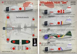 Print Scale 48-084 Mitsubishi A6M Zero Japanese Fighter Decals 1/48 Scale - Imagen 1 de 2