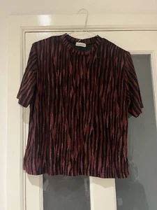 Vintage Maroon Sheer Top Tiger Stripes - Picture 1 of 7