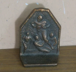 Antique Vintage Bronzed Cast Iron Football Player Single Bookend Book End - Picture 1 of 6