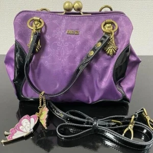Anna Sui x Demon Slayer (Kimetsu no Yaiba) 2 way Shoulder Bag with Charm Used - Picture 1 of 9