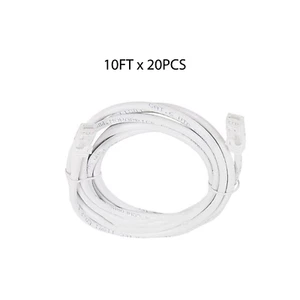 Leviton CAT6 Cable White 10' Extreme Ethernet Patch Cord lot of 20PCS - Picture 1 of 4