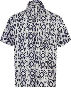 HAPPY BAY Men's Beach Shortsleeve Button Down Hawaiian Shirt XXL Berry, Ethnic - Picture 1 of 3