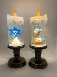 2er Set Chanukka batteriebetriebene Kerzen Davidstern Dradles Münzen Bewegung - Bild 1 von 12