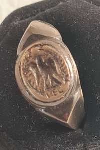 Roman Style Seal Ring Bronze Ancient Vintage Antique Look Spqr Legio - Picture 1 of 5