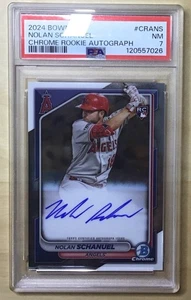 Nolan Schanuel 2024 Bowman Chrome Rookie Auto Rookie RC #CRA-NS Angels PSA7 - Bild 1 von 2