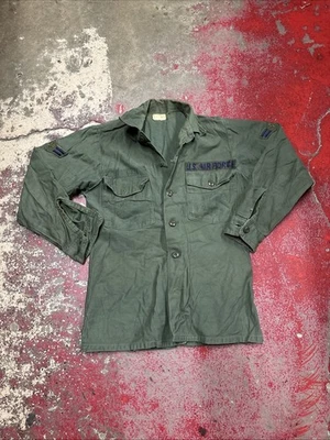 Vintage US Military Shirt Mens XS Green Utility Surplus OG 507 Lot 16 - Image 1 of 4