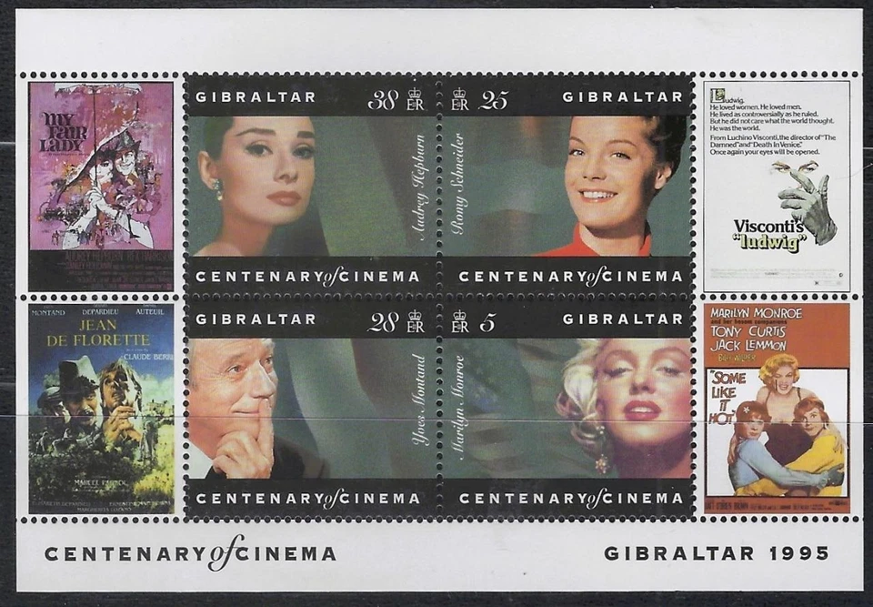 1¢ WONDER'S ~ GIBRALTAR CENTURY OF CINEMA VF MNH S/S ~ P95 - Image 1 of 1