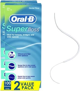 Hilo dental Oral-B para aparatos ortopédicos, súper precortado 50 pies (paquete de 2) - Imagen 1 de 6