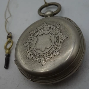 taschenuhr massiv silber .victor leclerc cherbourg .45,8mm. - Bild 1 von 10