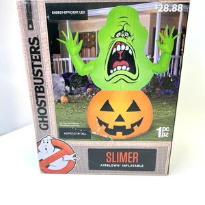 Ghostbusters 4,5' Slimer Airblown Halloween Jack-O-Lantern aufblasbar beleuchtet - Bild 1 von 8