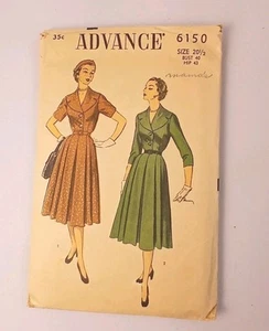 Advance Muster 40er Jahre Kleid Bluse und Gürtel 6150 Größe 40 Brust Hüfte 43 - Bild 1 von 12