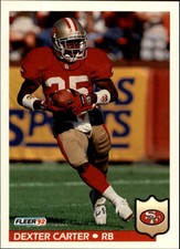 1992 Fleer Football Card #373 Dexter Carter