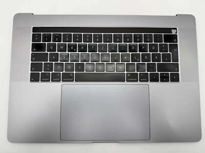 Macbook Pro 15" 2018 2019 A1990 QWERTZ Topcase Trackpad Tastatur Grau #T717 - Bild 1 von 4